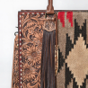 American Darling tooled leather aztec wool tote bag