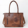 American Darling tooled leather aztec wool tote bag