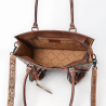 American Darling tooled leather aztec wool tote bag