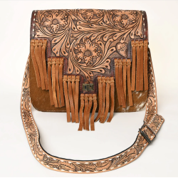American Darling Cowhide and tooled leather bag