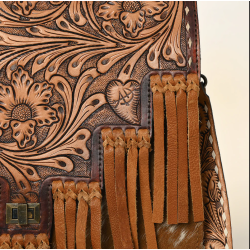 American Darling Cowhide and tooled leather bag