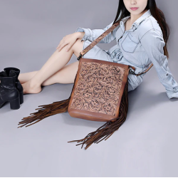 American Darling Tooled Fringe Purse