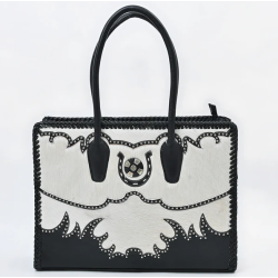 American Darling white cowhide tote Bag