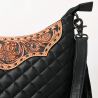 American Darling Quilted Crossbody Hobo Hand-Tooled Yoke Fringe Bag