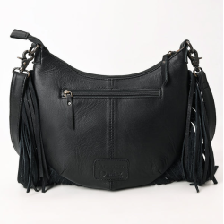 American Darling Quilted Crossbody Hobo Hand-Tooled Yoke Fringe Bag
