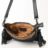 American Darling Quilted Crossbody Hobo Hand-Tooled Yoke Fringe Bag