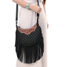 American Darling Quilted Crossbody Hobo Hand-Tooled Yoke Fringe Bag
