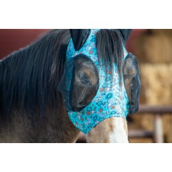 Schulz Equine Lycra Fly Mask - Turquoise Howdy