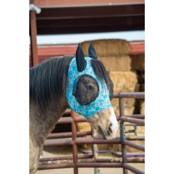 Schulz Equine Lycra Fly Mask - Turquoise Howdy