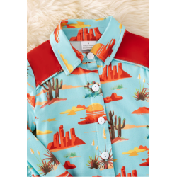 Kids Brown Desert Print Button Down Shirt