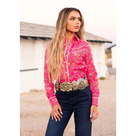 Rodeo Quincy Rebel Rose Button Up
