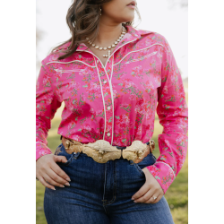 Rodeo Quincy Rebel Rose Button Up