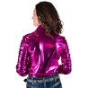 Cowgirl Tuff Pullover Button Up Hot Pink Foil