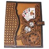 Aces Tooled Leather Notebook Cover