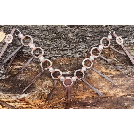 Copper Ring Breast Collar with Brown Tie on Fringe