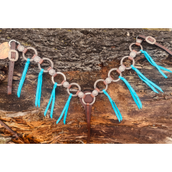 Copper Ring Breast Collar with Turquoise Tie on Fringe
