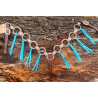 Copper Ring Breast Collar with Turquoise Tie on Fringe