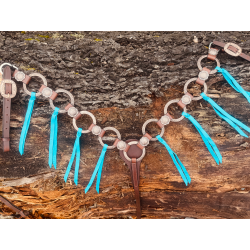 Copper Ring Breast Collar with Turquoise Tie on Fringe