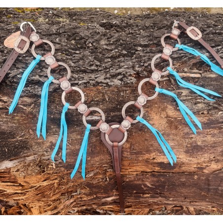 Copper Ring Breast Collar with Turquoise Tie on Fringe