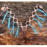 Copper Ring Breast Collar with Turquoise Tie on Fringe