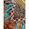 Copper Ring Breast Collar with Turquoise Tie on Fringe