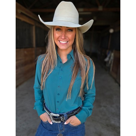 Cowgirl Tuff Pullover Button Up Dark Jade Waterproof