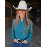 Cowgirl Tuff Pullover Button Up Dark Jade Waterproof