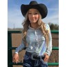 Cowgirl Tuff Pullover Button Up White Holographic