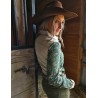 Cowgirl Tuff Pullover Button Up Sage Paisley & Cream Retro