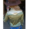 Cowgirl Tuff Pullover Button Up Sage & Vanilla Satin Bootstitch