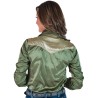 Cowgirl Tuff Pullover Button Up Sage & Vanilla Satin Bootstitch