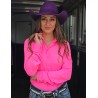 Cowgirl Tuff Pullover Button Up Hot Pink Breathe