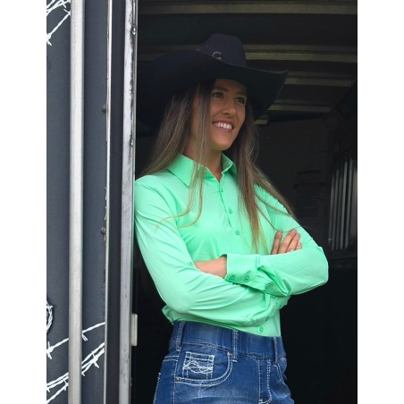 Cowgirl Tuff Pullover Button Up Mint Breathe