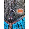 Turquoise Designer Leather Headstall and Breast Collar Set