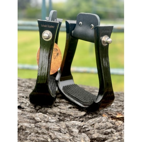 Wooden Stirrups- Black Barrel