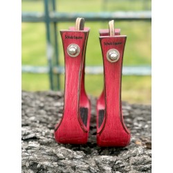 Wooden Stirrups- Pink Barrel