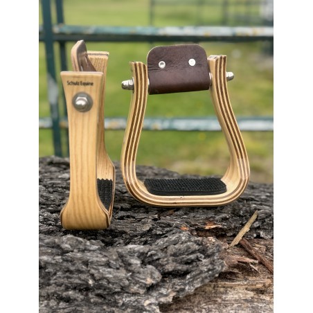 Wooden Stirrups- Ashwood Angled Barrel