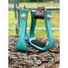 Wooden Stirrups- Turquoise Barrel