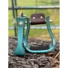 Wooden Stirrups- Turquoise Barrel