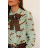 Howdy Hanny Mint Floral Cowboy Pearl Snap Rodeo Shirt