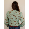 Howdy Hanny Mint Floral Cowboy Pearl Snap Rodeo Shirt