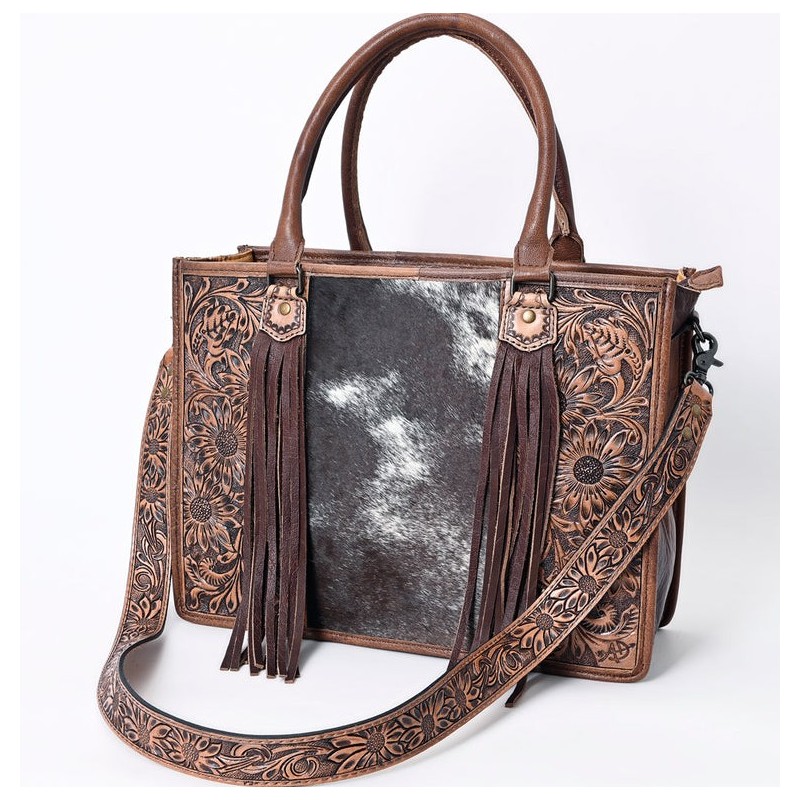 American Darling Tote Bag with Hair on Cowhide