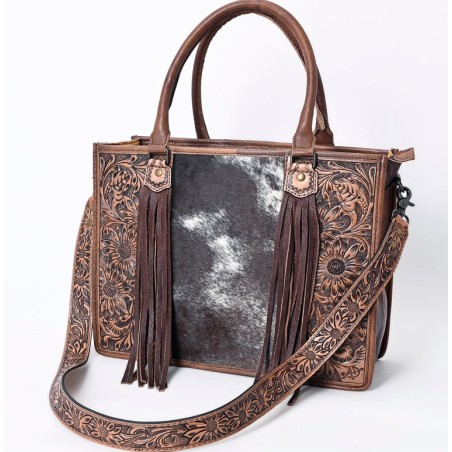 American Darling Tote Bag with Hair on Cowhide