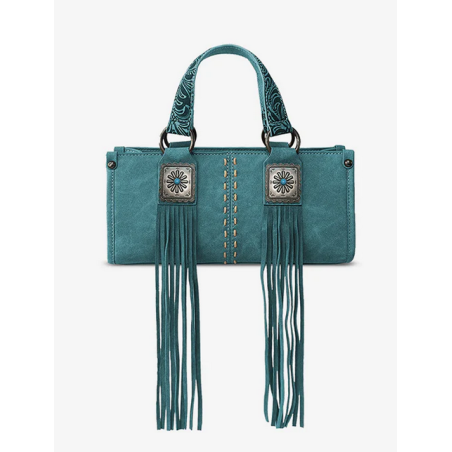 Montana West Western Fringe Concho Mini Crossbody Bag Turquoise