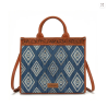 Wrangler Womens Aztec Studded Denim Tote/Crossbody Bag Jean