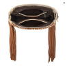 Trinity Ranch Cowhide Fringe Crossbody Bag / Tan