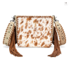 Trinity Ranch Cowhide Fringe Crossbody Bag / Tan