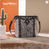 Trinity Ranch Western Hair-On Cowhide Crossbody / Black