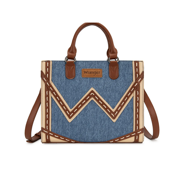 Wrangler Western Contrast Stitch Chevron Tote Bag : Jean