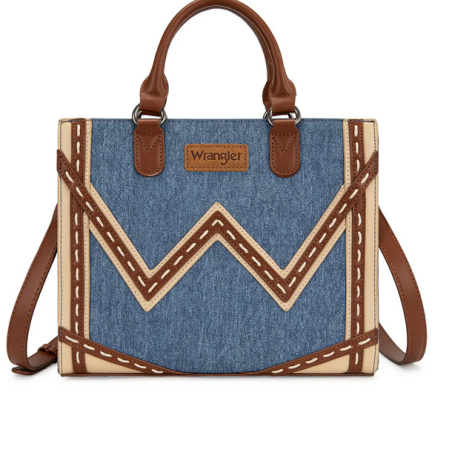 Wrangler Western Contrast Stitch Chevron Tote Bag : Jean